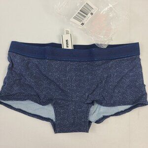 NWT Victorias Secret Pink Women's Seamless Boyshort Panty Blue Sparkle Size S/P
